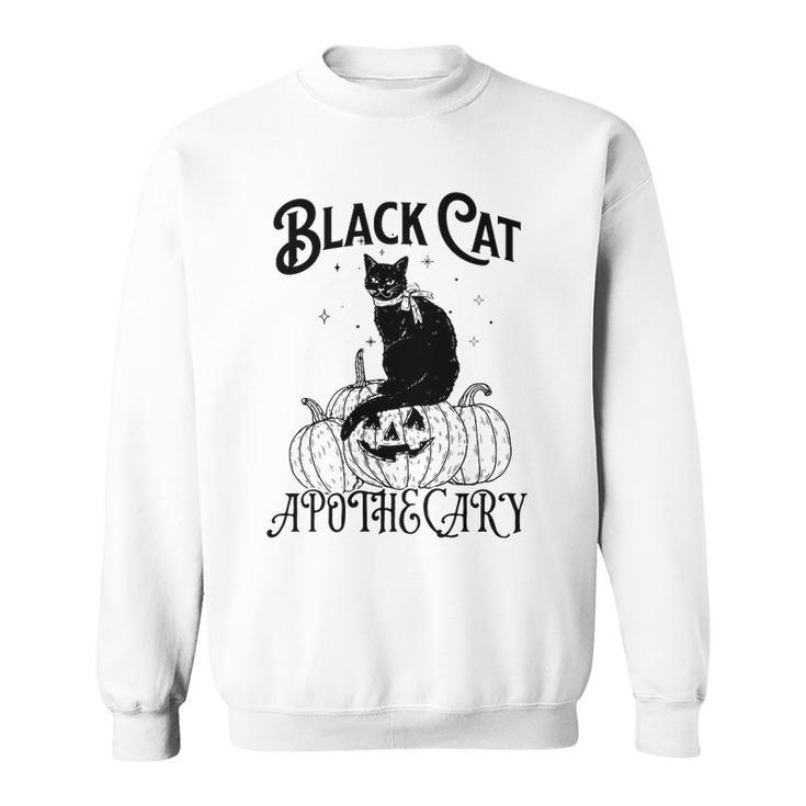 Black Cat Apothecary Pumpkin Halloween Sweatshirt