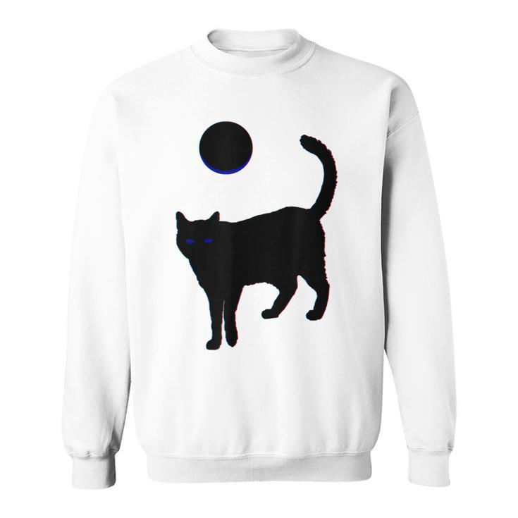 Black Cat Moon Halloween  Sweatshirt