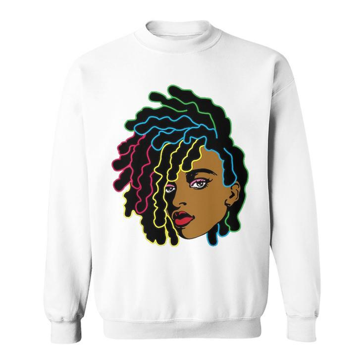 Black Woman African Afro Hair Cool Black History Month Sweatshirt