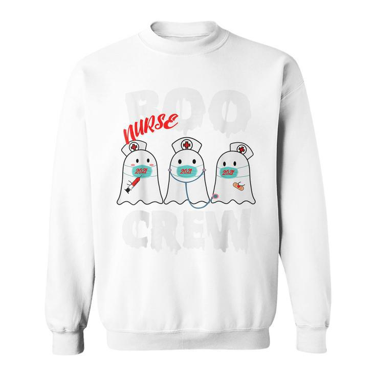 Boo Boo Crew Nurse Halloween Shirt Nurses Rn Lpn Cna Ghost Men Women Sweatshirt Graphic Print Unisex
