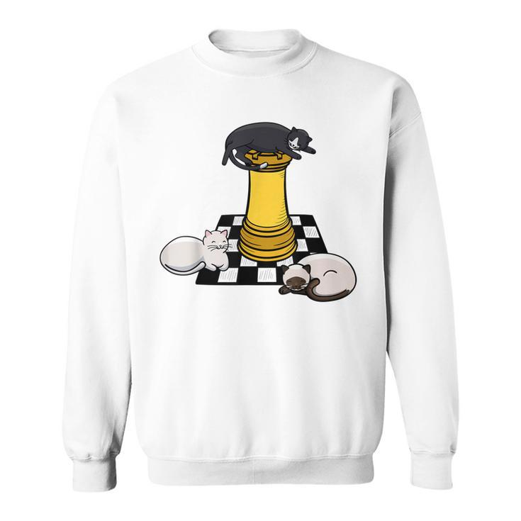 Cute Chess CatManga Style For Chess Player Sweatshirt