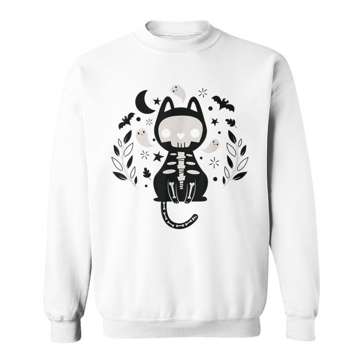 Cute Retro Black Cat Fall Halloween  Sweatshirt