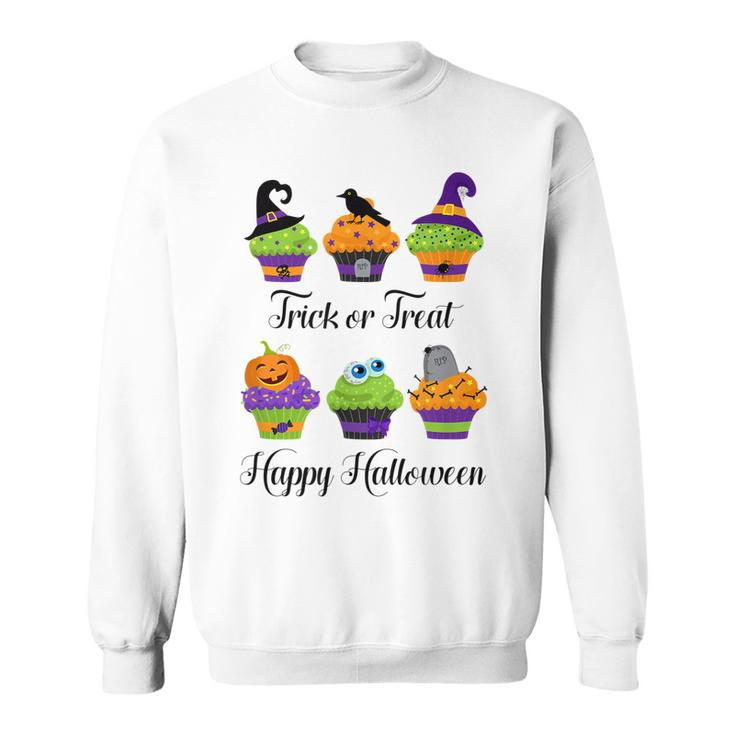 Cute Trick Or Treat Happy Halloween Cupcake Assortment Gift  Sweatshirt