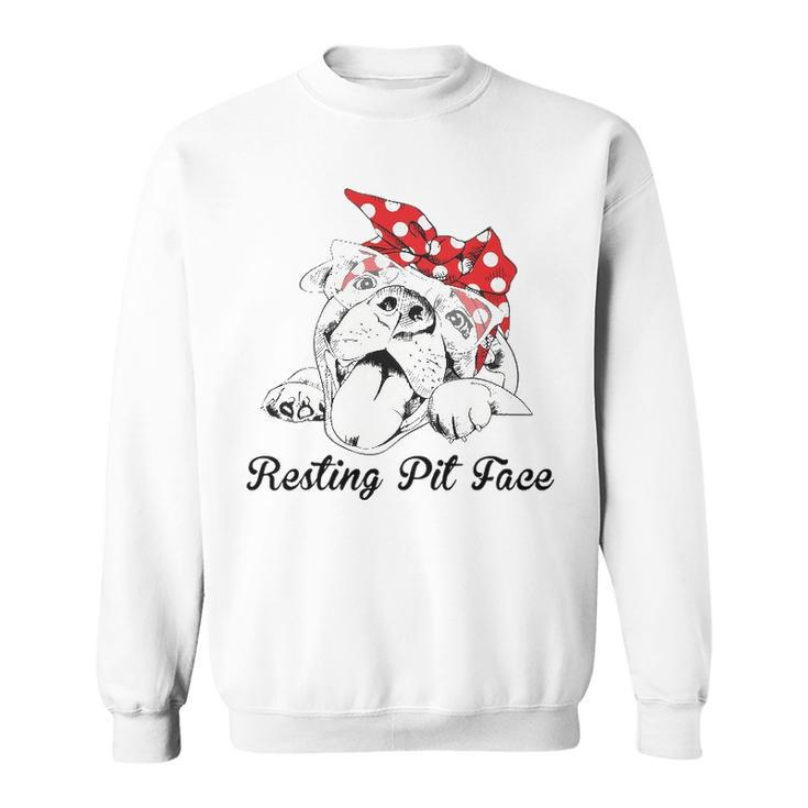 Dog Pitbull Resting Pit Face For Dogs  Sweatshirt