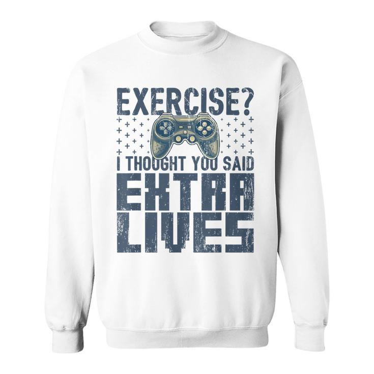 Extra Lives Funny Video Game Controller Retro Gamer Boys  V4 Sweatshirt