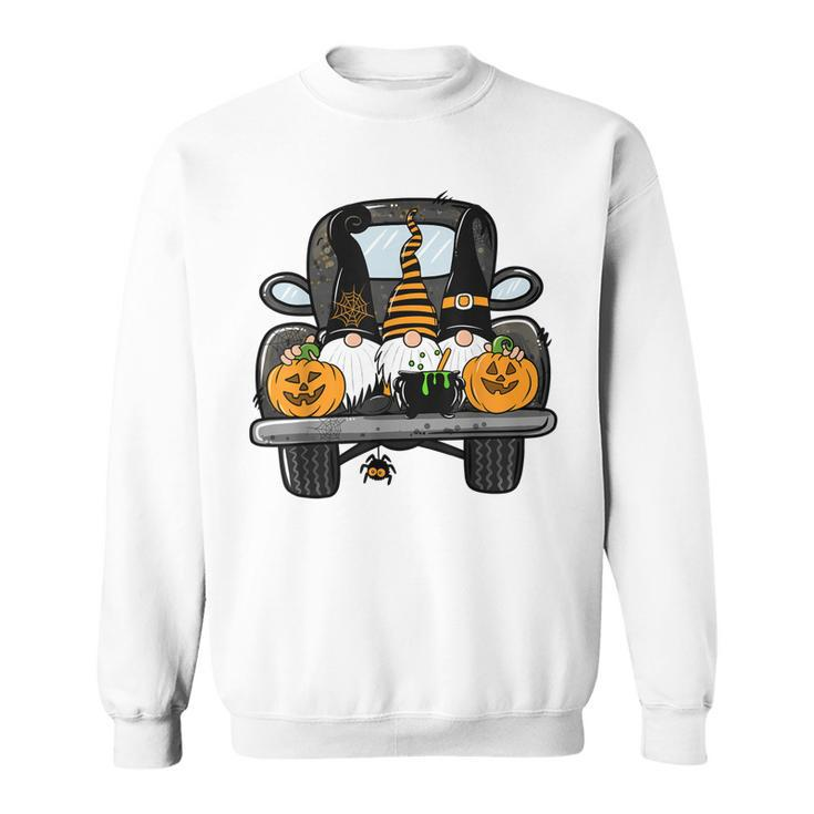 Fall Gnomes On Pumpkin Truck Halloween Costume Autumn Gift  Sweatshirt