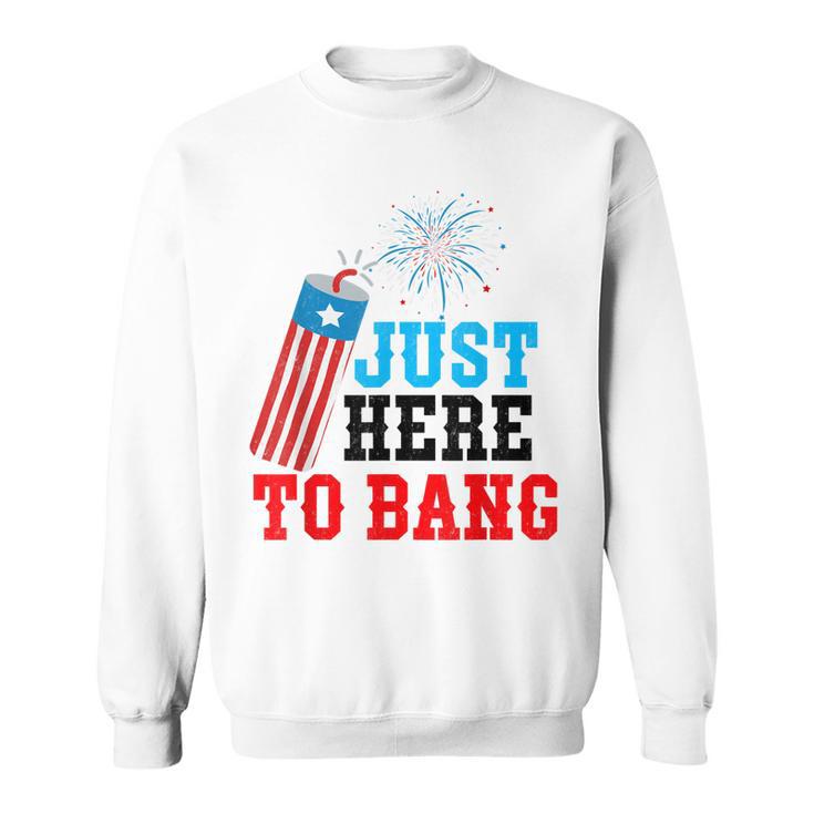 Funny Fourth Of July 4Th Of July Im Just Here To Bang  Sweatshirt