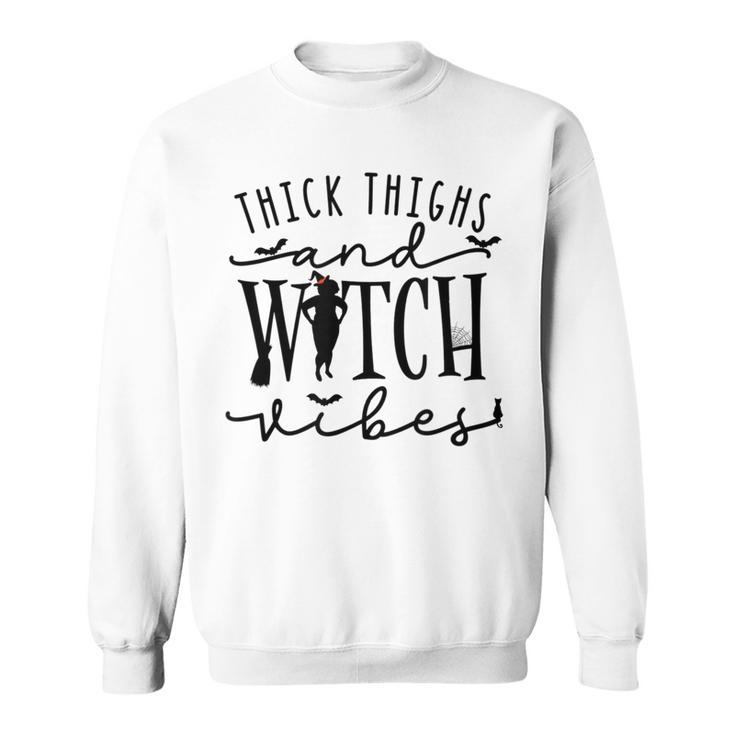 Funny Thick Thighs Witch Essential Metime Halloween Vibes  Sweatshirt