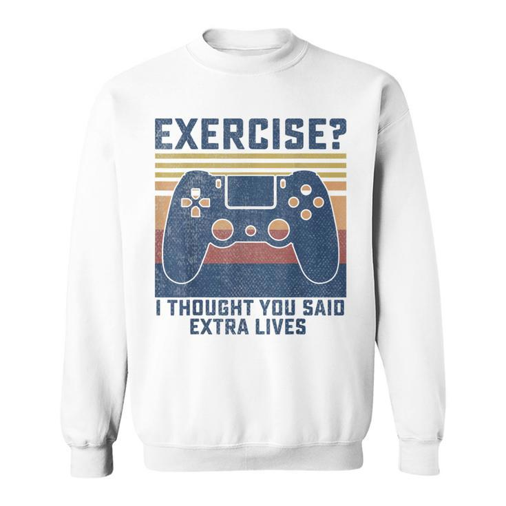 Gamer Merch Boys Funny Video Game Controller Extra Lives  Sweatshirt