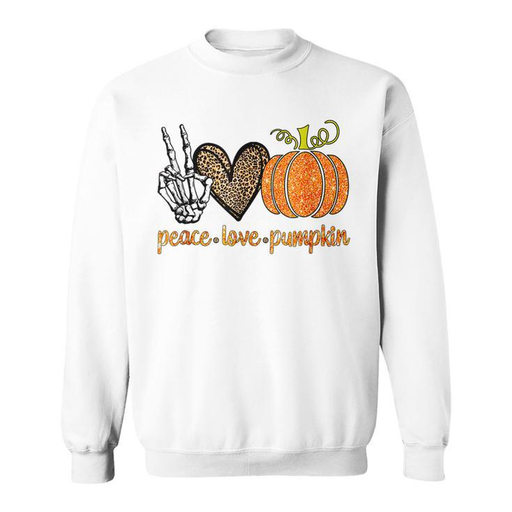 Gift Halloween Peace Love Pumpkin Fall Girls Kids  V2 Men Women Sweatshirt Graphic Print Unisex