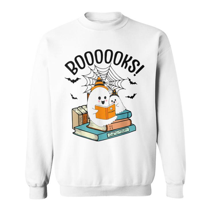 Halloween Booooks Ghost Reading Boo Read Books Library  V5 Sweatshirt