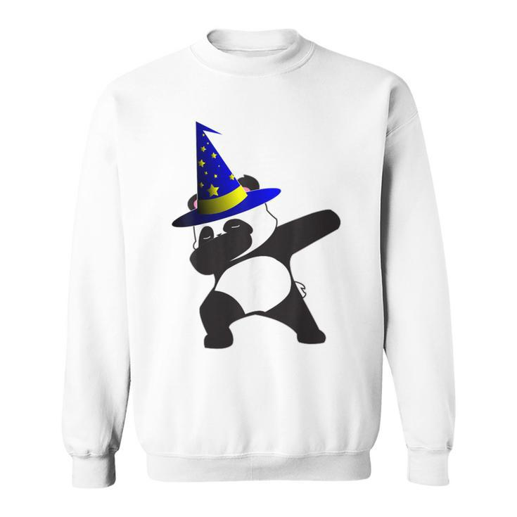 Halloween Dabbing Wizard Panda Bear Magic Witch Hat Gift  Sweatshirt