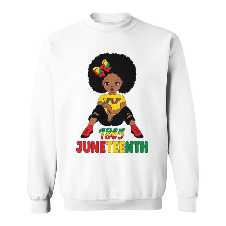 Juneteenth Celebrating 1865 Cute Black Girls Kids Sweatshirt