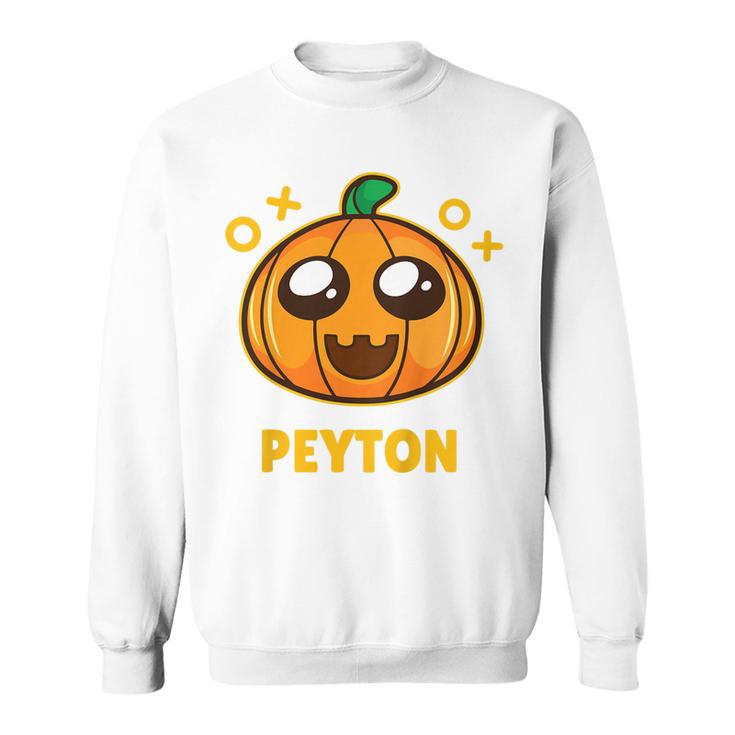 Kids Peyton Kids Pumpkin Halloween  Sweatshirt