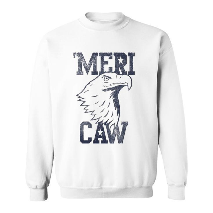 Meri Caw Eagle Head Graphic 4Th Of July Sweatshirt
