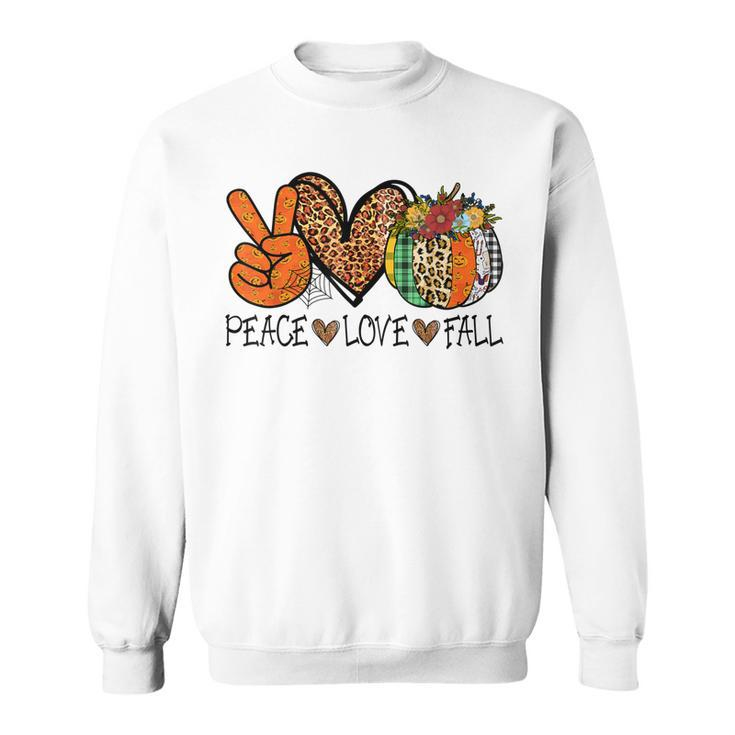 Peace Love Fall Vibes Pumkin Season Spooky Season Halloween  Men Women Sweatshirt Graphic Print Unisex