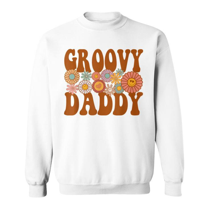 Retro Groovy Daddy Matching Family 1St Birthday Party  Men Women Sweatshirt Graphic Print Unisex
