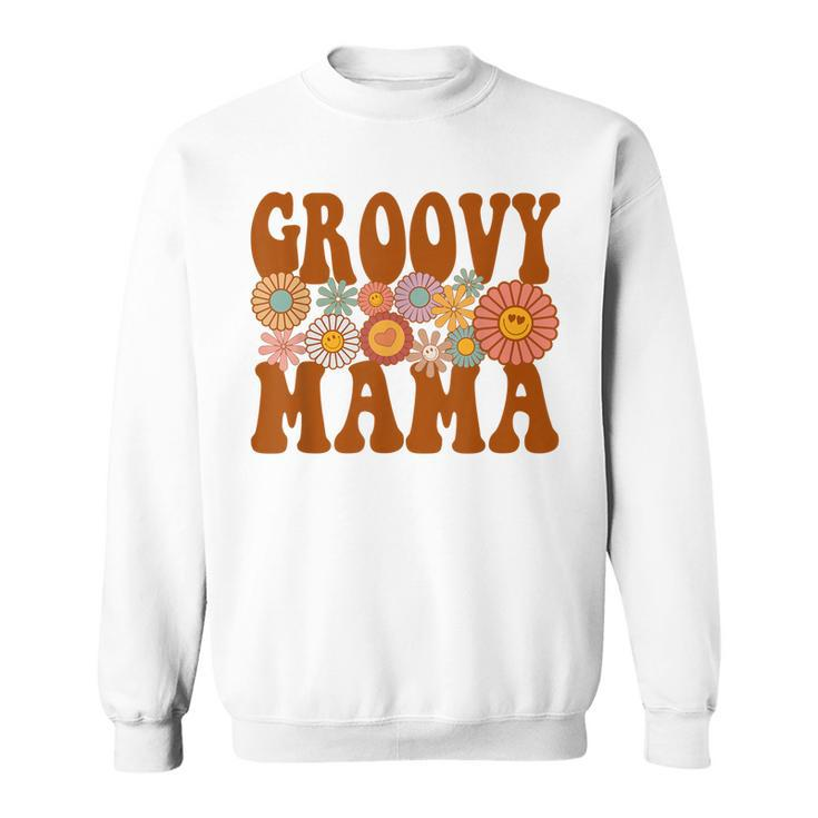 Retro Groovy Mama Matching Family 1St Birthday Party  Sweatshirt