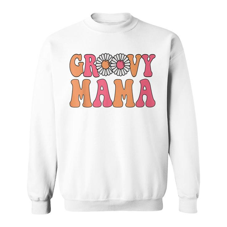 Retro Groovy Mama Matching Family 1St Birthday Party  V2 Sweatshirt