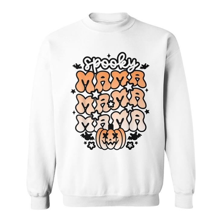 Retro Spooky Mama Floral Boho Ghost Mama Halloween Costume  Sweatshirt