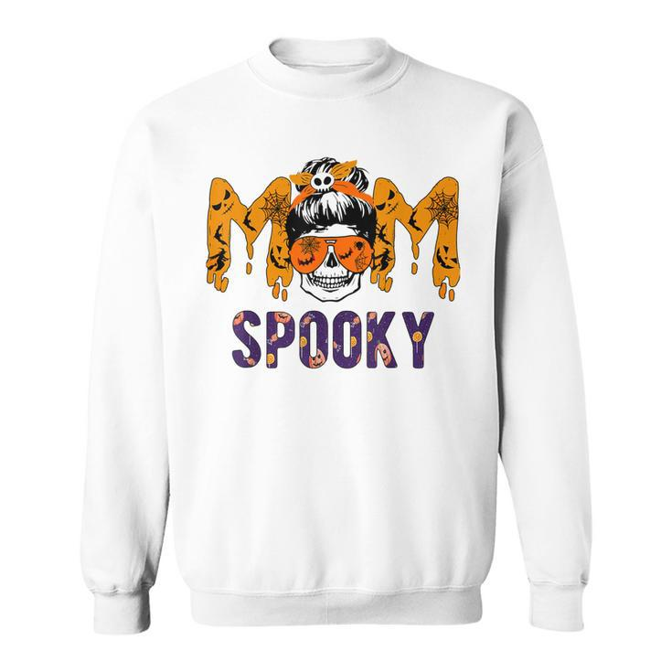 Spooky Mama Messy Skull Mom Witch Halloween Women  Sweatshirt