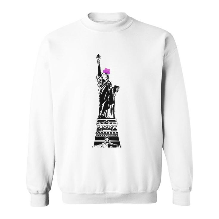 Statue Of Liberty Kitty Ears Resist Feminist Sweatshirt