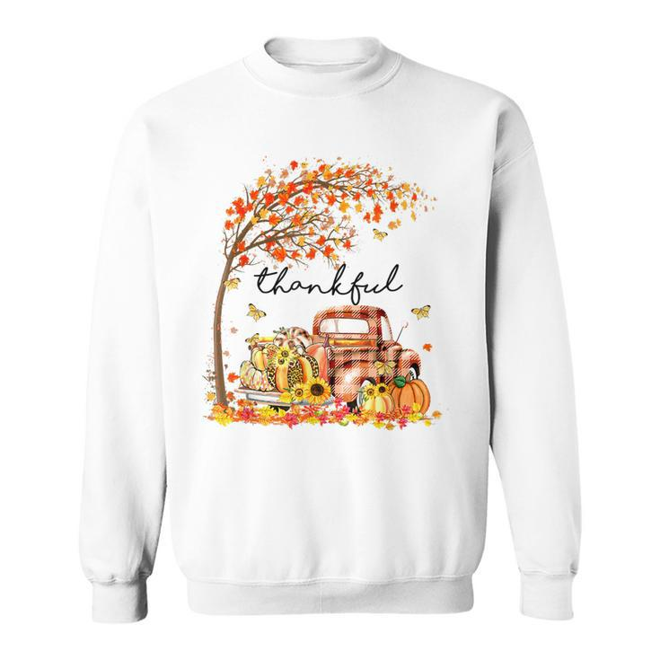 Thankful Grateful Blessed Pumpkin Truck Its Fall Yall Autumn  Men Women Sweatshirt Graphic Print Unisex
