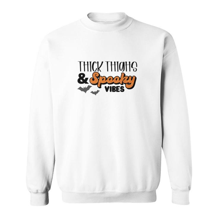 Thick Thights And Spooky Vibes Halloween Bat Sweatshirt