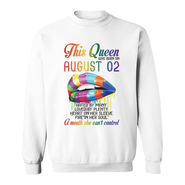 This Queen Was Born On August 2Nd Happy Birthday To Me Mommy  Sweatshirt