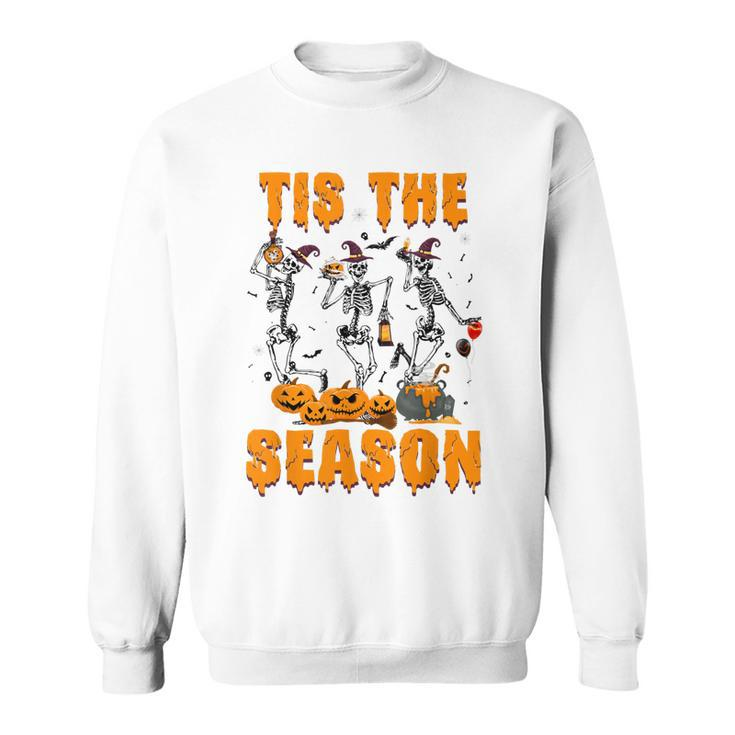 Tis The Season Pumpkin Spice Funny Fall Vibes Autumn Retro  Sweatshirt