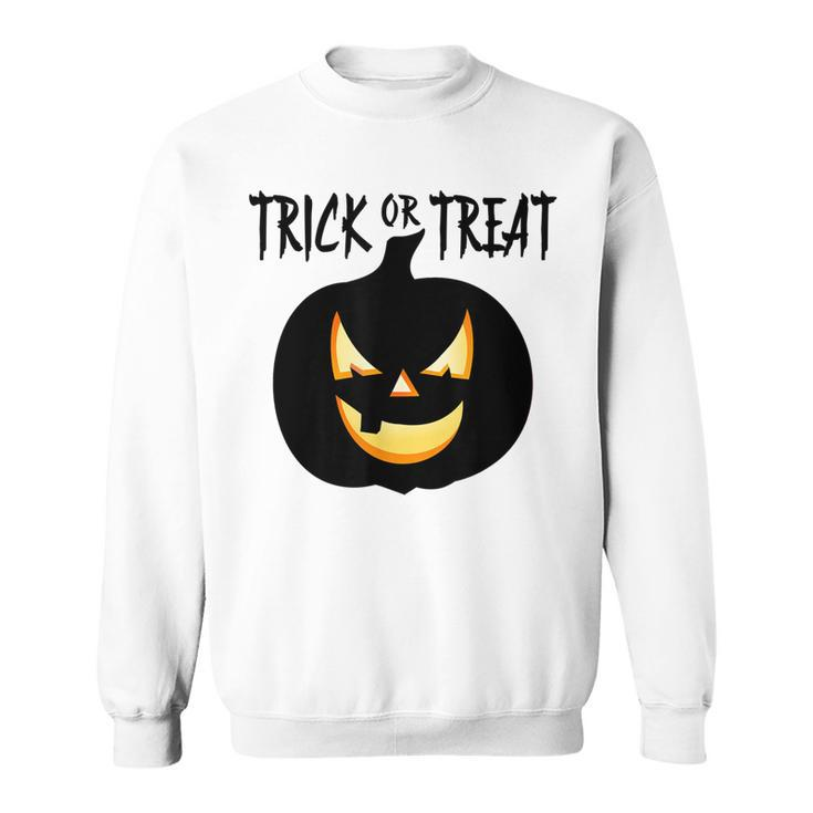 Trick Or Treat Scary Lit Pumpkin Halloween  Sweatshirt