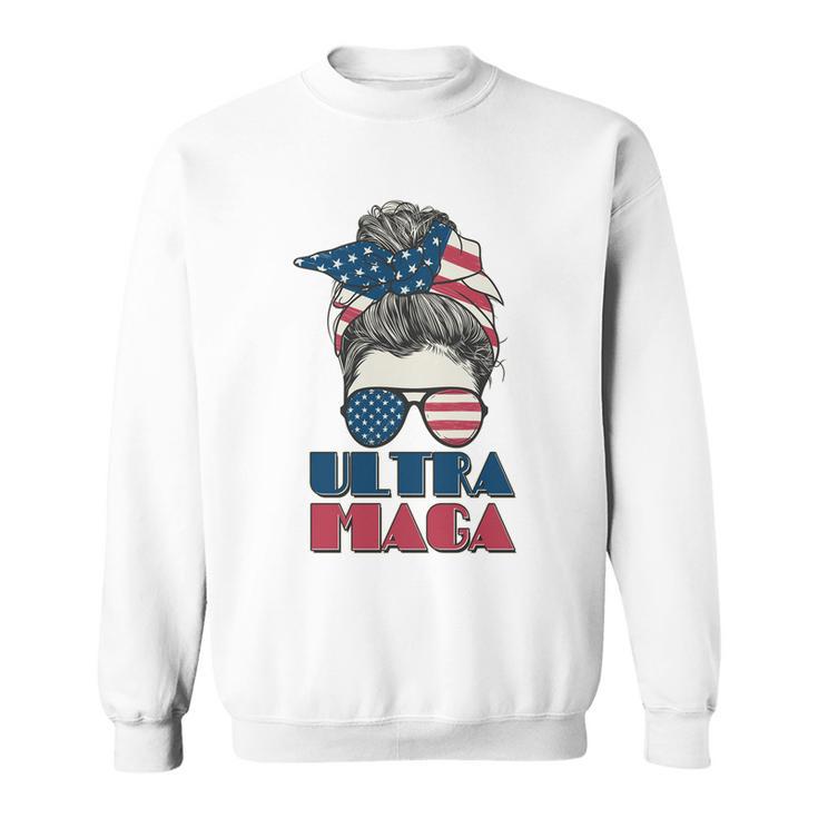 Ultra Maga Hair Bun Woman Sweatshirt