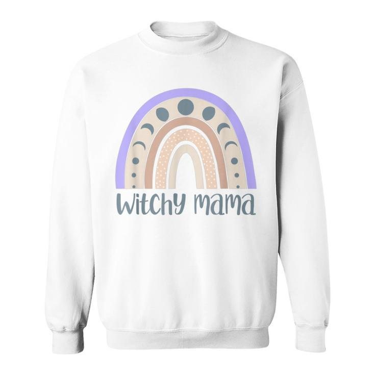 Witchy Mama Rainbow Witch Vibes Halloween Manifesting  Sweatshirt