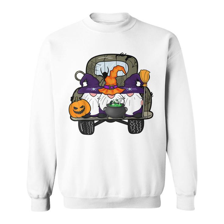 Zem6 Funny Truck Gnomes Witch Pumpkin Happy Halloween Party  Sweatshirt