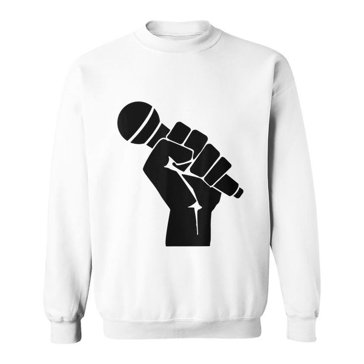 Mic Raise Old School Hip Hop Microphone Graphic Sweatshirt