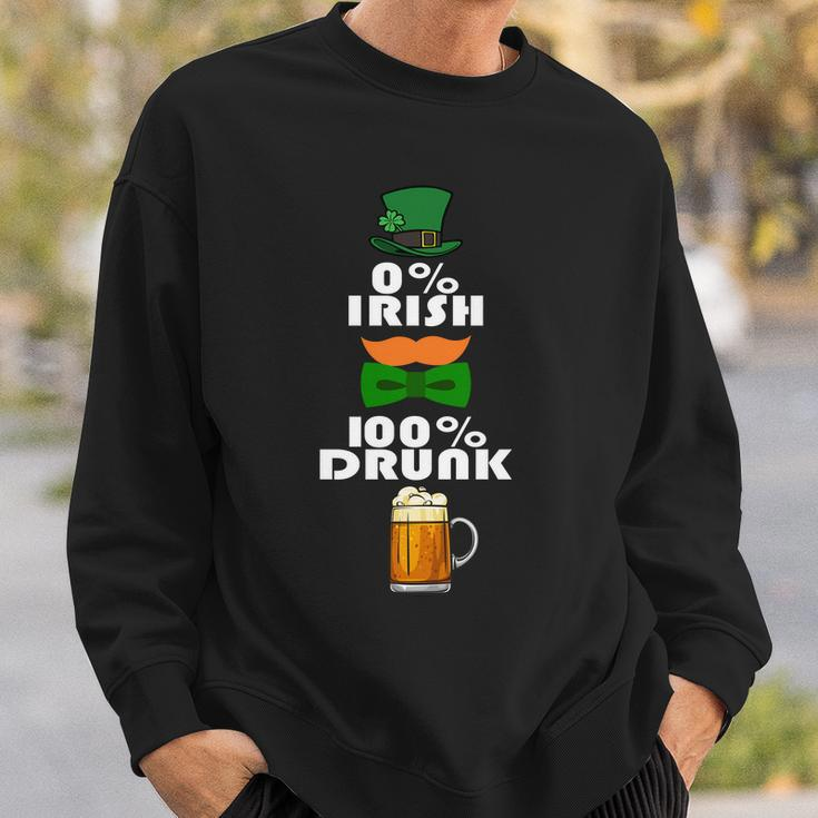 0 Percent Irish 100 Percent Drunk Irish Hipster Graphic Design Printed Casual Daily Basic Sweatshirt Gifts for Him