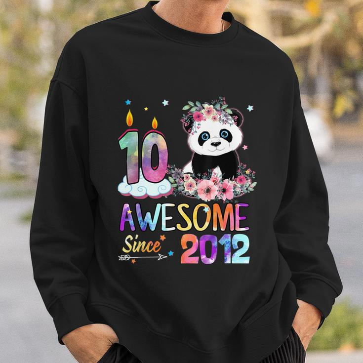 10 Years Old Awesome Since 2012 10Th Birthday Panda Unicorn Sweatshirt Gifts for Him