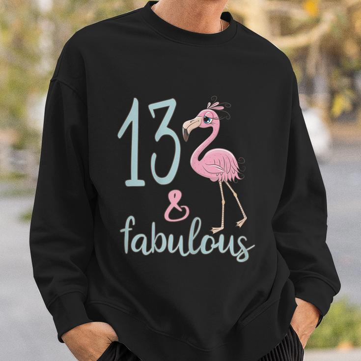 13Th Birthday Flamingo Outfit Girls 13 Year Old Bday Sweatshirt Gifts for Him