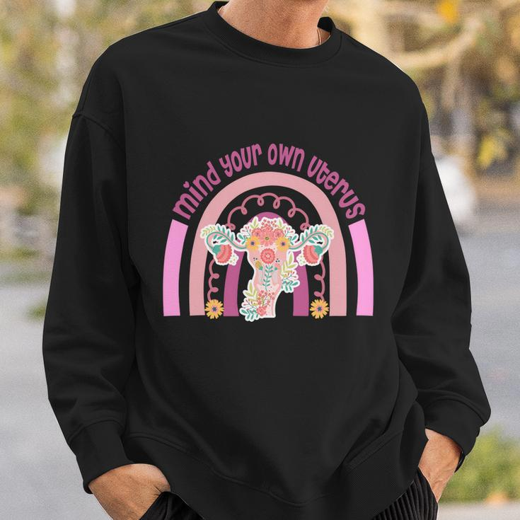 1973 Pro Roe Rainbow Mind You Own Uterus Womens Rights Sweatshirt Gifts for Him