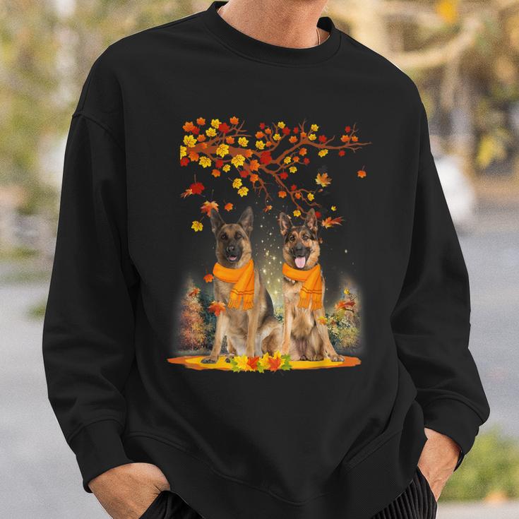 Hello Autumn Maple German Shepherd Leaf Fall Funny Dog  Sweatshirt