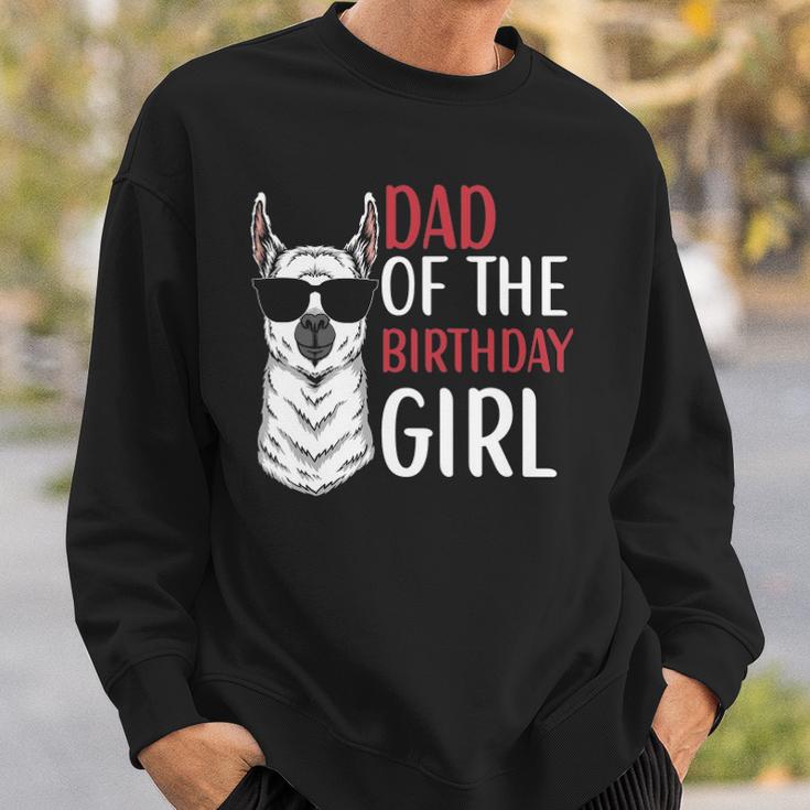 Dad Of The Birthday Girl Matching Birthday Outfit Llama Sweatshirt