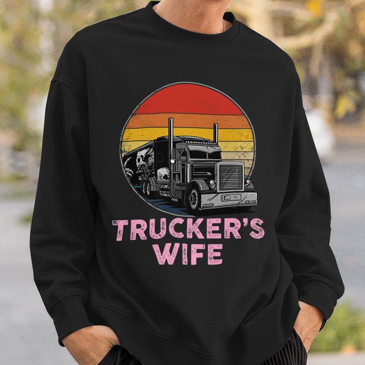 Trucker Truckers Wife Retro Truck Driver Sweatshirt