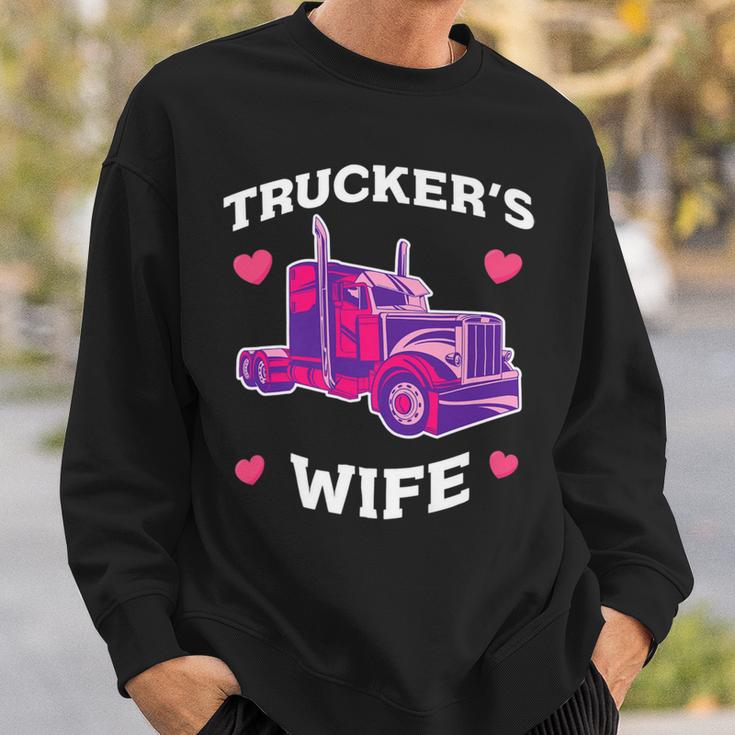 Trucker Truckers Wife Pink Truck Truck Driver Trucker Sweatshirt