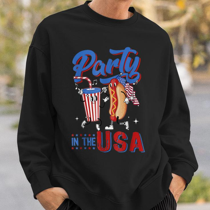 4Th Of July Food Party In The Usa Funny Hot Dog Lover Sweatshirt Gifts for Him