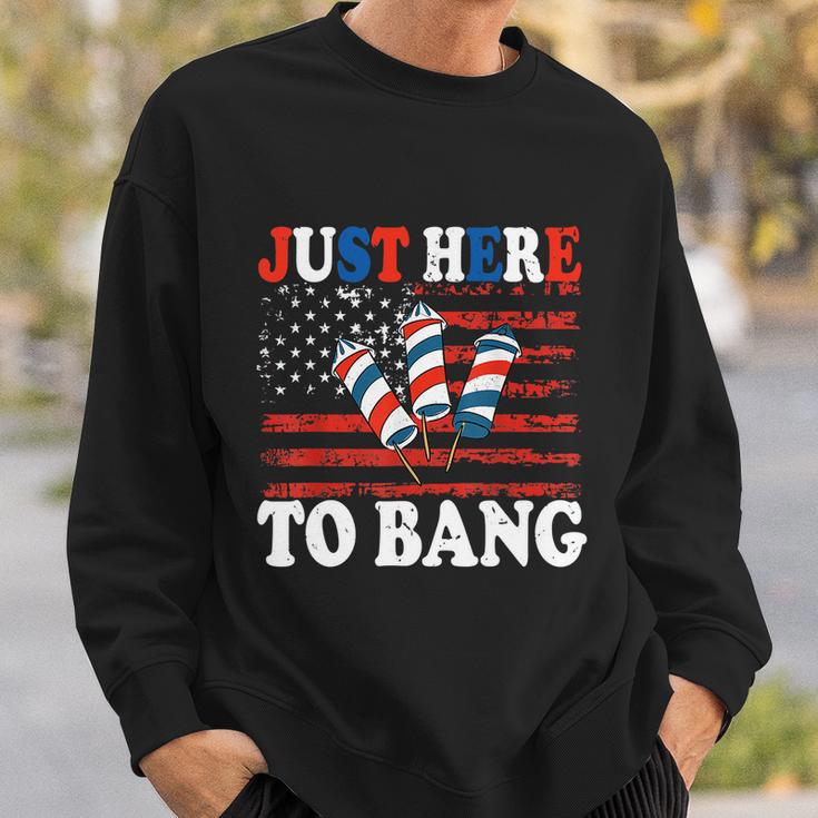 4Th Of July Im Just Here To Bang Fireworks America Flag Sweatshirt Gifts for Him