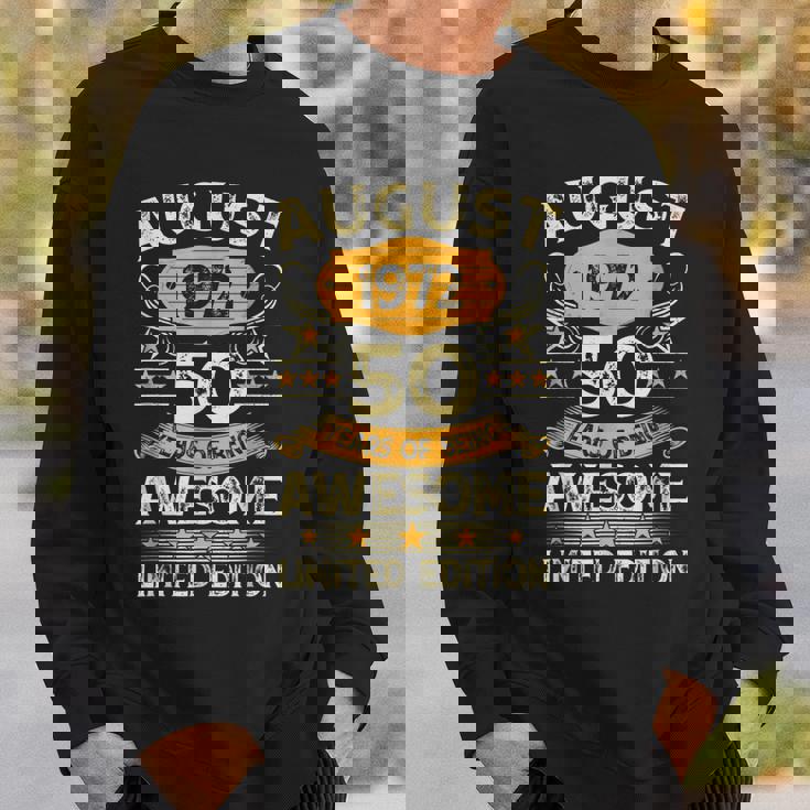 50 Years Old Gifts Vintage August 1972 50Th Birthday Gifts V2 Men Women Sweatshirt Graphic Print Unisex Gifts for Him