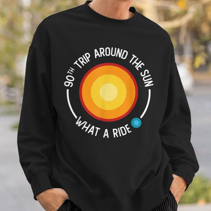 90Th Birthday Retro 90Th Trip Around The Sun What A Ride Sweatshirt Gifts for Him