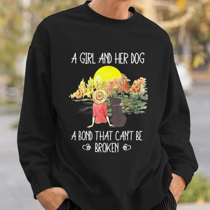 A Girl And Her Dog A Bond That Cant Be Broken Cute Graphic Design Printed Casual Daily Basic Sweatshirt Gifts for Him