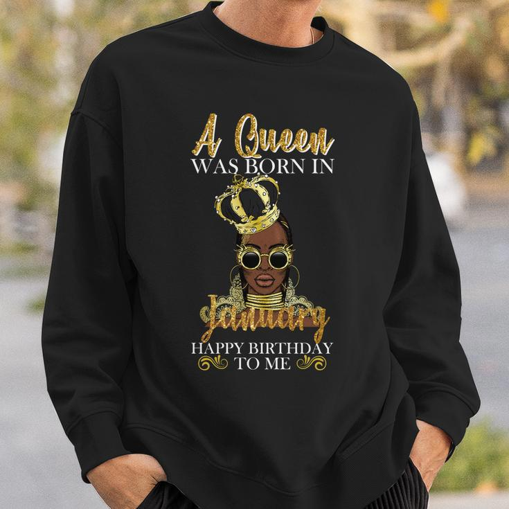 A Queen Was Born In January Happy Birthday Graphic Design Printed Casual Daily Basic Sweatshirt Gifts for Him