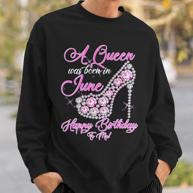 A Queen Was Born In June Fancy Birthday Graphic Design Printed Casual Daily Basic Sweatshirt Gifts for Him